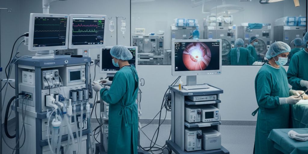doctors working with biomedical equipment